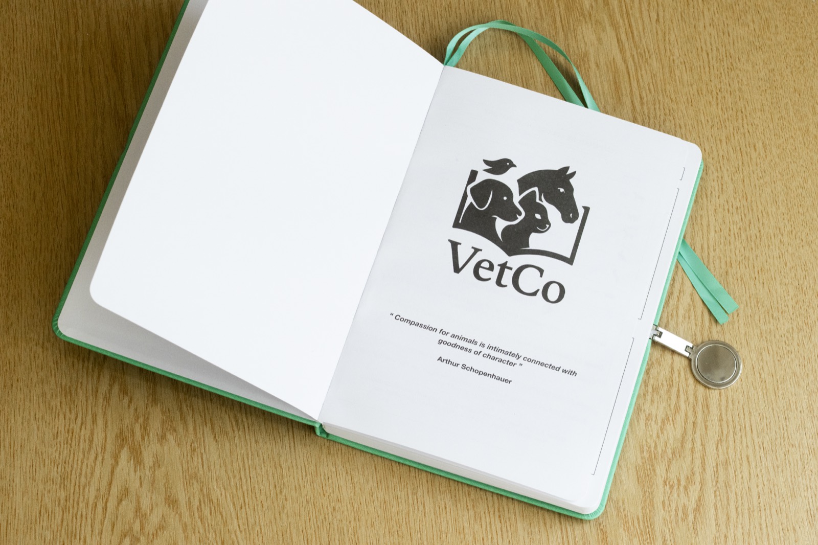The VetCo title page — the VetCo logo above a quote from Arthur Schopenhauer: “Compassion for animals is intimately connected with goodness of character”.